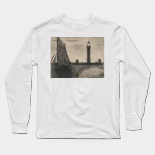 The Lighthouse at Honfleur by Georges-Pierre Seurat Long Sleeve T-Shirt